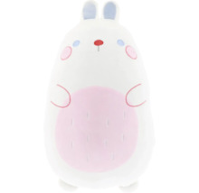 Weißes Hasenkuscheltier mit rosa Details