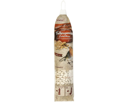 Wildvogelfutter Fidelio Erdnusskerne Spender 500g Ganzjahresvogelfutter Ambrosiakontrolliert Fidelio Futterspender Erdnusskerne, Ganzjahresfutter für Wildvögel