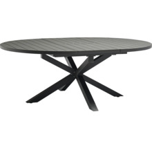 Table de jardin ronde avec fonction d''extension et pied en étoile