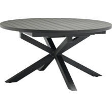 Table de jardin ronde avec pied en forme de X