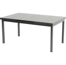Table de jardin extensible avec structure en aluminium et surface à lamelles