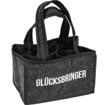 Flaschentasche aus Filz mit der Aufschrift Glücksbringer