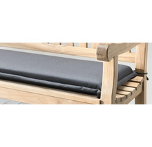 Banc de jardin en bois avec coussin d''assise gris
