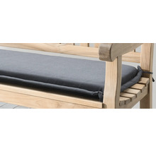 Banc de jardin en bois avec coussin rayé gris