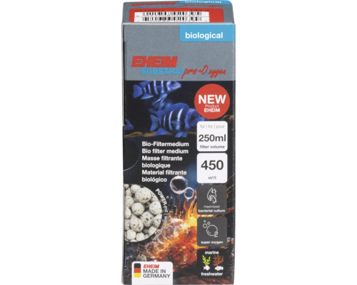 Masse filtrante EHEIM SUBSTRATpro+ O₂xygen env. 250 ml 183 g Eheim Substrat Pro Oxygen Bio Filtermedium avec un volume de 250ml