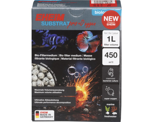 Filtersubstrat EHEIM SUBSTRATpro+ O₂xygen ca. 1 l 730 g EHEIM Substrat Pro Sauerstoff Bio-Filtermedium 1 Liter Packung