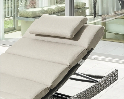Chaise longue de jardin avec coussin et dossier réglable