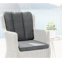 Chaise de jardin avec coussin d''assise et dossier gris