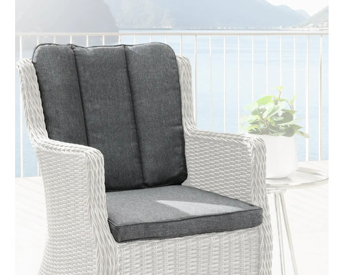 Chaise de jardin avec coussin d''assise et dossier gris