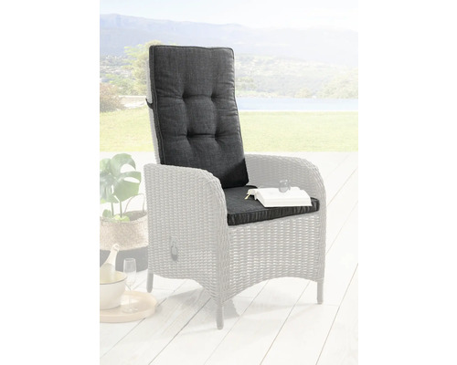 Coussin de chaise de jardin avec dossier haut et boutons