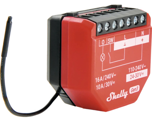 Schalter Shelly LoRa Add-on rot schwarz 2 Stück Shelly Gen3 Relais zur Hausautomation