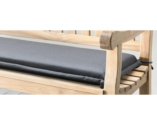 Banc de jardin avec coussin d''assise gris