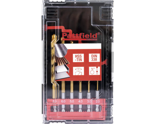 Pattfield Ergo Tools Jeu de forets avec revêtement HSS-TiN, norme DIN 338