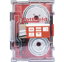 Jeu de scies cloches Pattfield de différentes tailles dans une boîte transparente