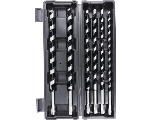 Jeu de forets à bois dans une boîte en plastique