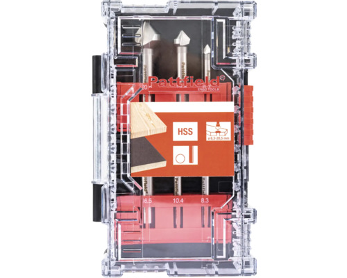 Pattfield Jeu de fraises coniques dans une boîte de rangement transparente