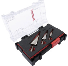 Stufenbohrer Set mit transparenter Box und drei Bohrern
