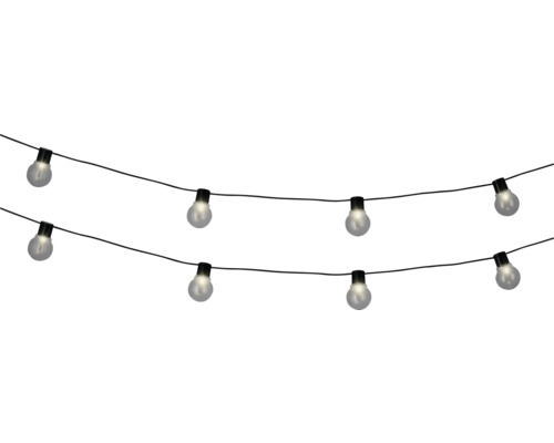 Guirlande lumineuse LED éclairage de fête Lumineo 20 ampoules L 950 cm blanc chaud