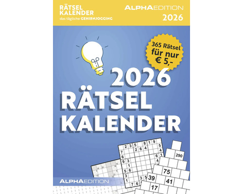 Rätselkalender 2026 mit Gehirnjogging von Alpha Edition