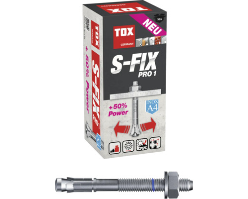 TOX S-Fix Pro 1 ancrage lourd en boîte avec boulon et écrou