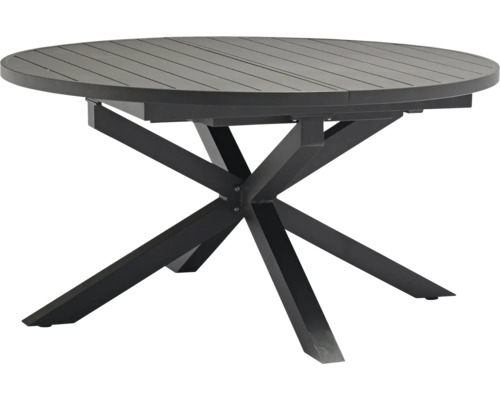 Gartentisch Destiny Arona rund oval Ø 120/170x120 cm anthrazit aus Metall, ausziehbar Runder Gartentisch mit Metallgestell