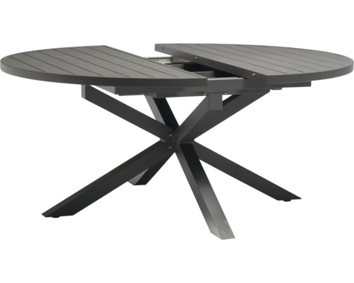Runder Gartentisch mit Ausziehfunktion und Metallgestell