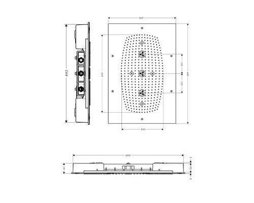 Dessin technique d''un robinet de douche avec dimensions.