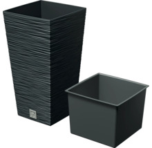 Hoher, strukturierter Pflanztopf mit herausnehmbarem Einsatz