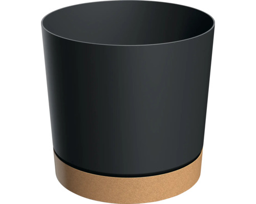 Blumentopf TUBO PM Kunststoff Ø 29,2 cm H 28,3 cm anthrazit inkl. braunem Untersetzer Pflanzgefäss mit Korkfuss