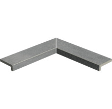 Bordure de piscine margelle FLAIRSTONE Titan pièce d'angle intérieure 90° gris 60 cm x 15 cm x 5 cm