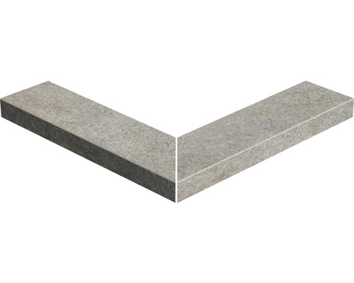 Bordure de piscine margelle FLAIRSTONE Luserna Doree pièce d'angle extérieure 90° gris 60 cm x 15 cm x 5 cm Bordure de piscine margelle FLAIRSTONE Luserna Doree pièce d'angle extérieure 90° gris 60 cm x 15 cm x 5 cm