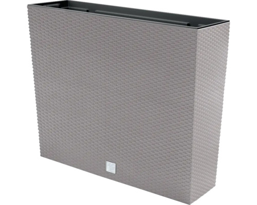Pflanzkübel RATO CASE Kunststoff 58 x 18 x 49,8 cm mocca inkl. Pflanzeinsatz Rechteckiger Pflanzkasten mit Rattanstruktur