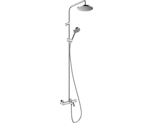 Duschsäule inkl. Badewannenthermostat hansgrohe Vernis Blend 200 1jet EcoSmart chrom glänzend 26079000