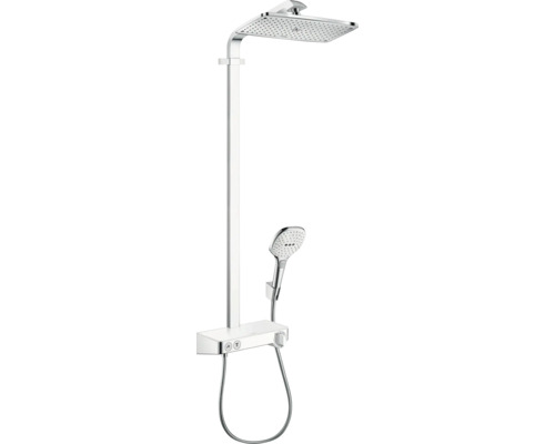 Duschsäule inkl. Thermostat hansgrohe Raindance E 360 1jet chrom/weiß matt 27288400