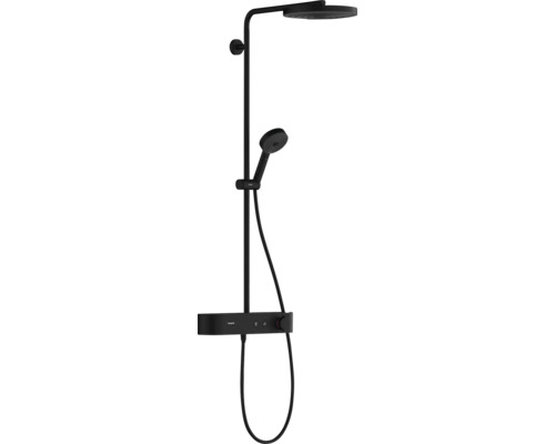 Duschsäule inkl. Thermostat hansgrohe Pulsify S 260 1jet schwarz matt 24220670 Duschsystem mit Kopfbrause, Handbrause und Thermostatarmatur