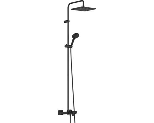 Duschsäule inkl. Badewannenthermostat hansgrohe Vernis Shape 240 1jet schwarz matt 26900670