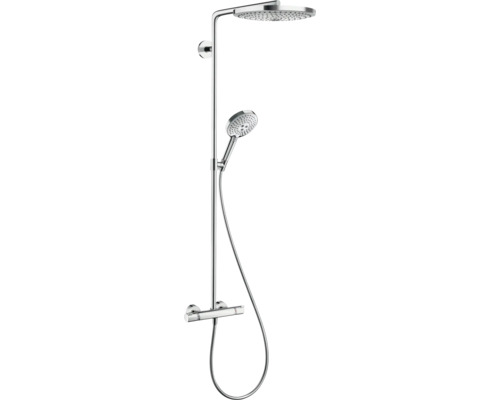 Colonne de douche avec thermostat hansgrohe Raindance Select S 300 2jet chrome/blanc mat 27133400