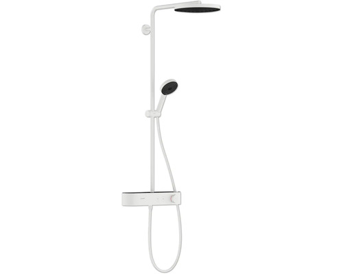 Duschsäule inkl. Thermostat hansgrohe Pulsify S 260 1jet EcoSmart weiß matt 24221700
