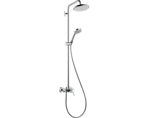 Duschsäule inkl. Einhebelmischer hansgrohe Croma 220 1jet chrom glänzend 27222000 Duschsystem mit Kopf- und Handbrause