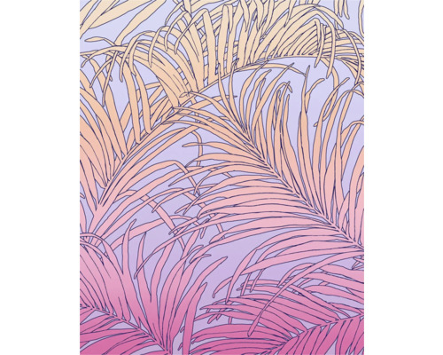 Papier peint panoramique intissé FLX4-057 Palm Foglie 4 pces 250 x 200 cm Illustration de feuilles de palmier