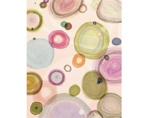 Papier peint panoramique intissé FLX4-060 Microcosmos 4 pces 250 x 200 cm Illustration abstraite avec des formes circulaires