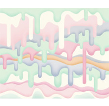 Illustration avec des dégradés de couleurs et des formes de gouttes