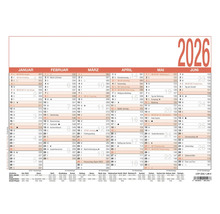 Calendrier mural 2026 avec aperçu mensuel