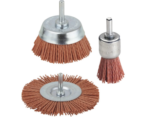 Nylondrahtbürsten Set Wolfcraft 3-tlg