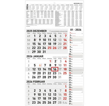 Wandkalender mit Monatsübersicht Dezember 2025, Januar und Februar 2026