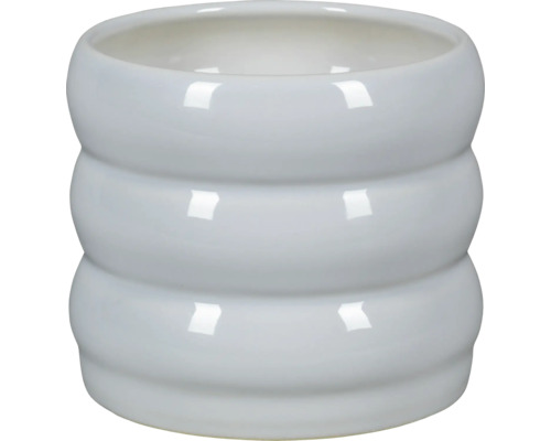 Pot de fleurs en céramique avec structure côtelée