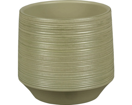 Blumentopf Passion for Pottery Steinzeug Ø 17 cm 17 x 17 x 16 cm gold Keramik Blumentopf mit horizontalem Linienmuster