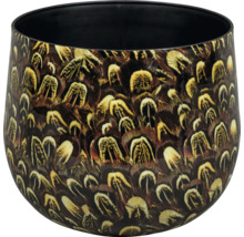 Pot de fleurs avec motif de plumes