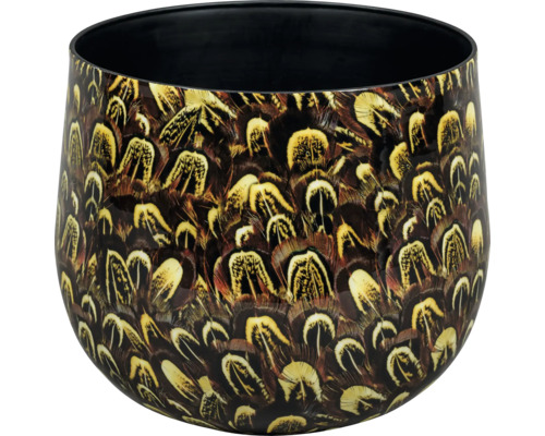 Vase à fleurs décoratif avec motif de plumes