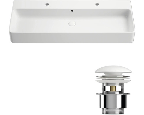 Keramikwaschtisch mit Ablaufgarnitur